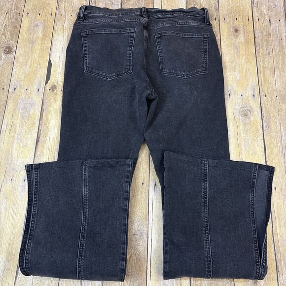 FRAME Le High Flare Jeans Obsidian Clean Side Slit Jeans Women Size 29 (31X32) - Picture 3 of 11